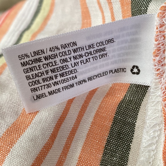 Striped Linen Top orange cream - Picture 8 of 8